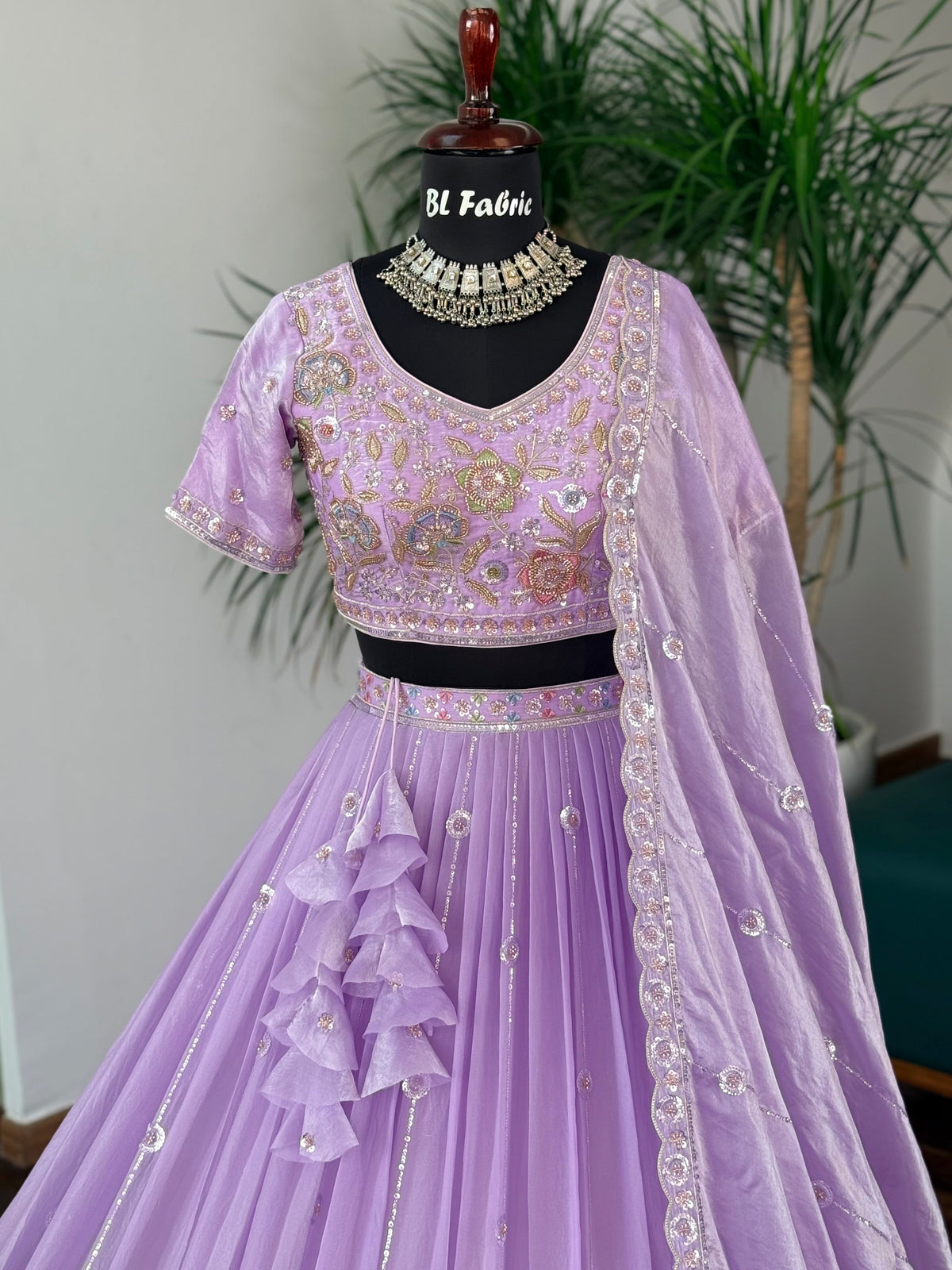 Dusty Purple color Bids Embroidery work Lehenga Choli BL1727