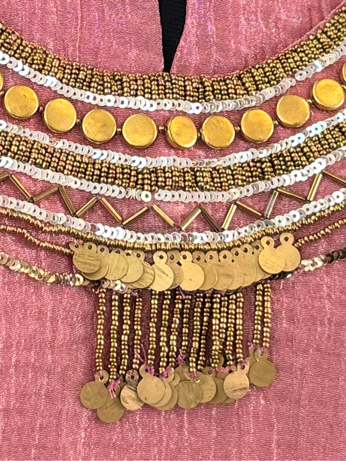 Dusty Rose Pink Handwork Necklace Sharara set BLS110