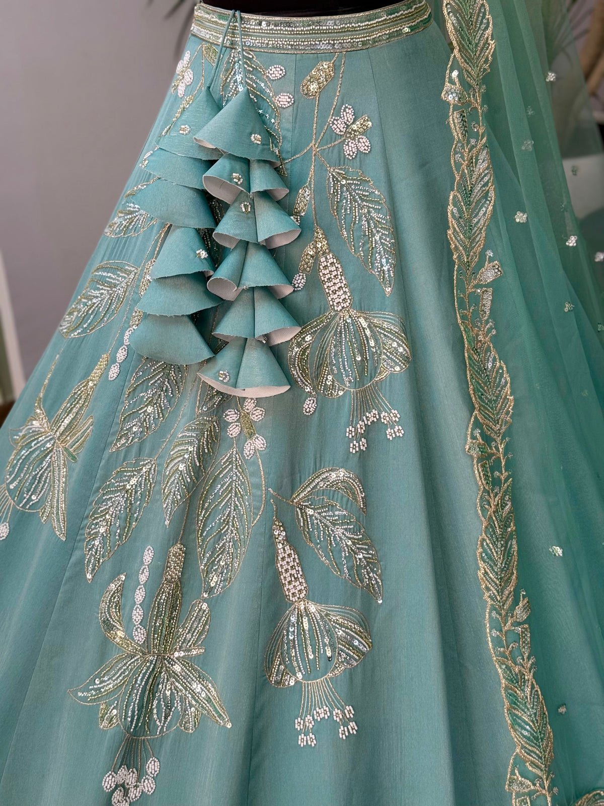 Skyblue color Designer Bids Embroidery work Lehenga choli BL1651