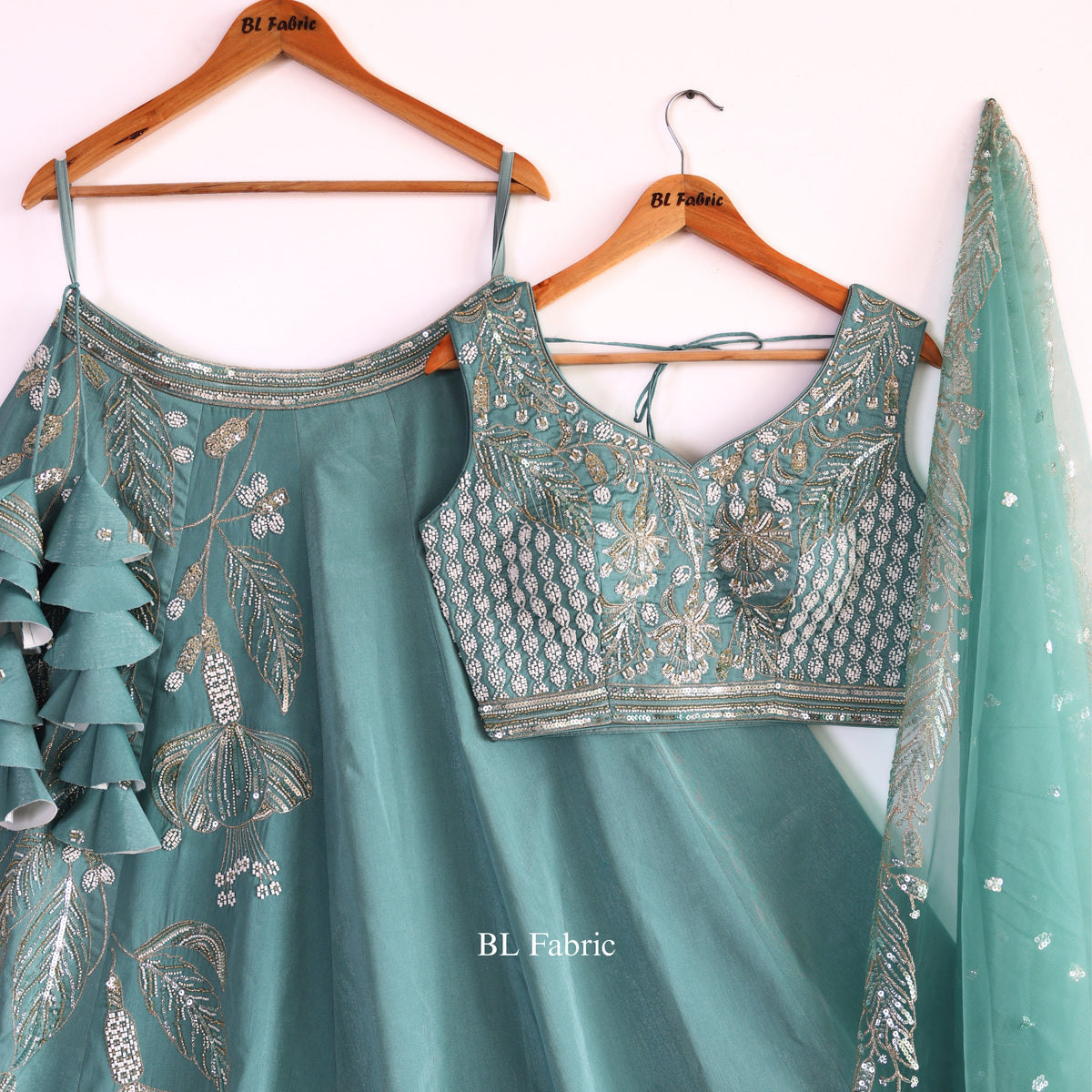 Skyblue color Designer Bids Embroidery work Lehenga choli BL1651