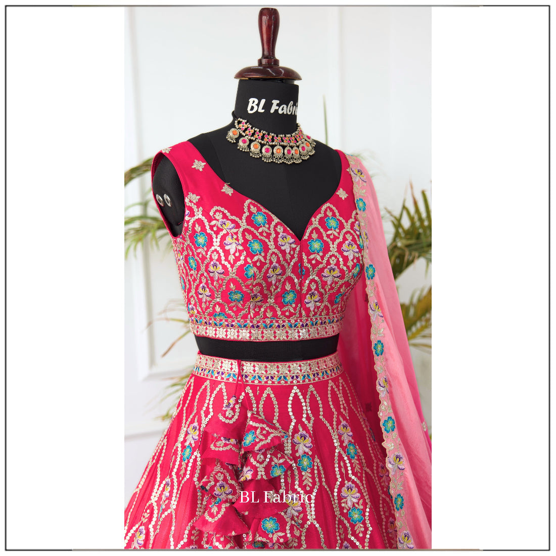 Shadding Pink color Sequence Embroidery work Designer Lehenga Choli for Wedding Function BL1525