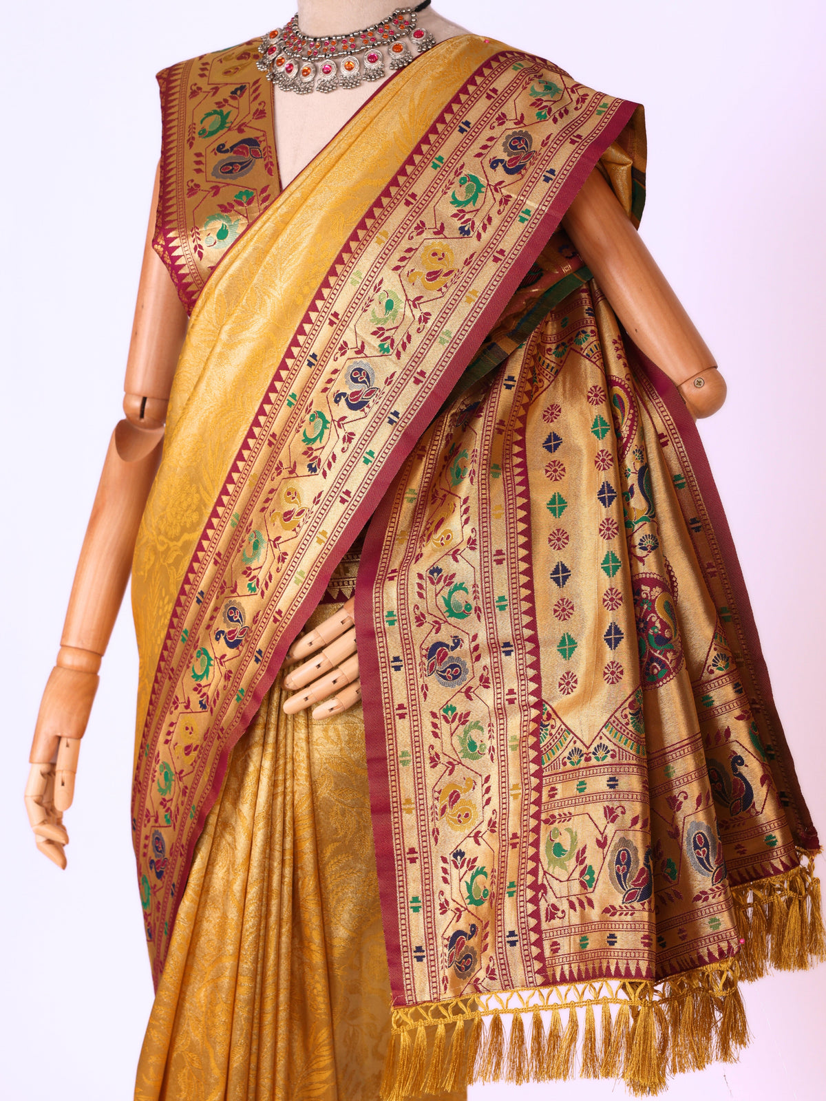 Yellow color Kanjivaram work Designer Saree BLS1005_yellow