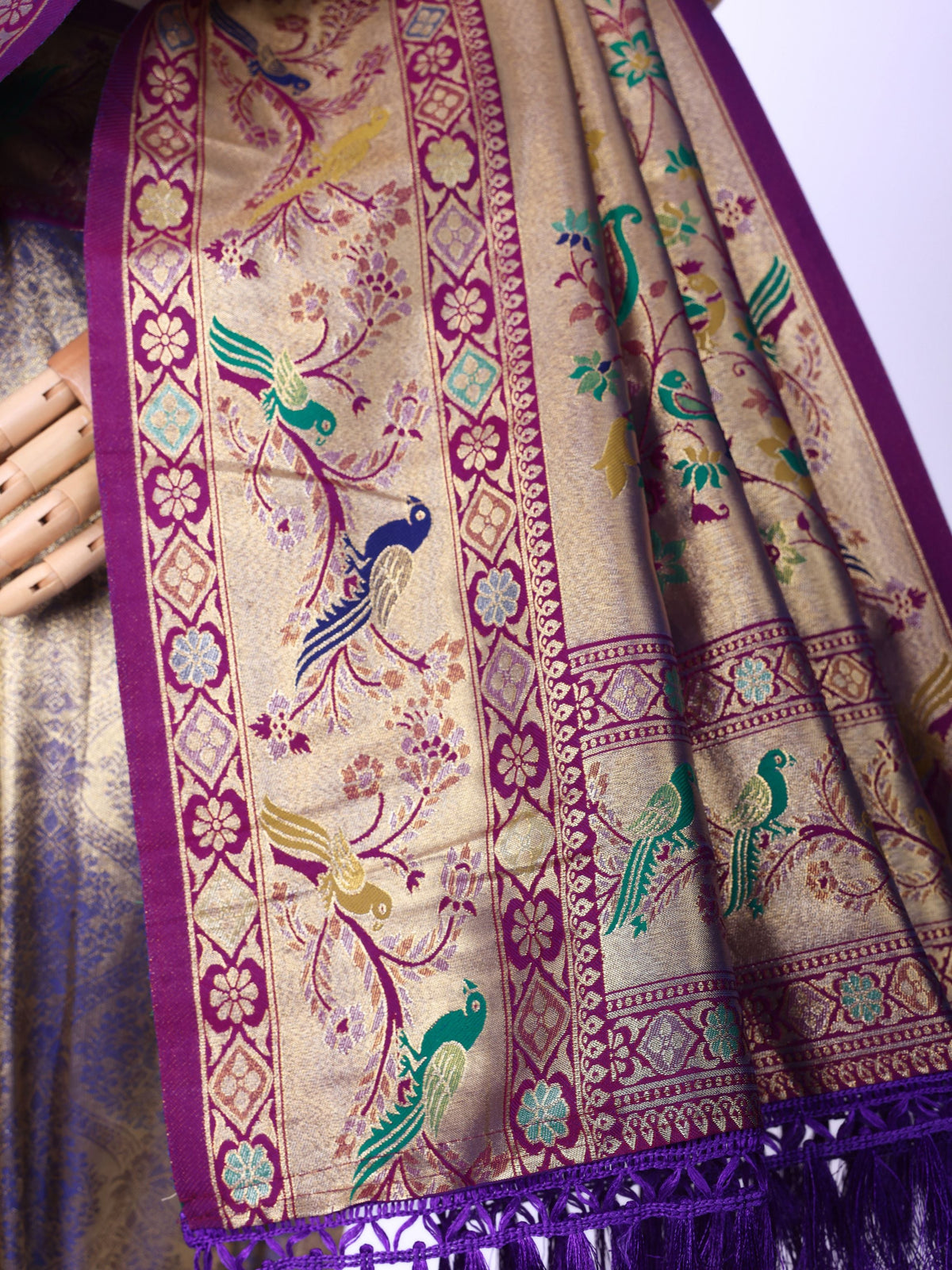 Purple color Kanjivaram work Designer Saree BLS1014_Purple