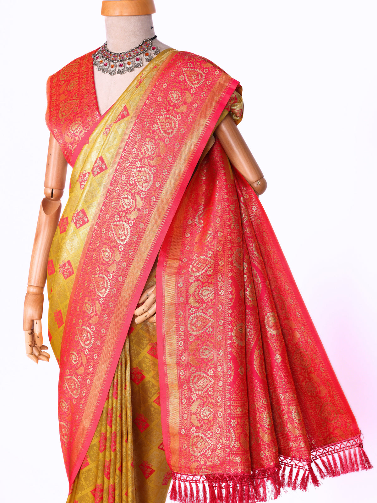 Yellow color Kanjivaram work Designer Saree BLS1012_Yellow
