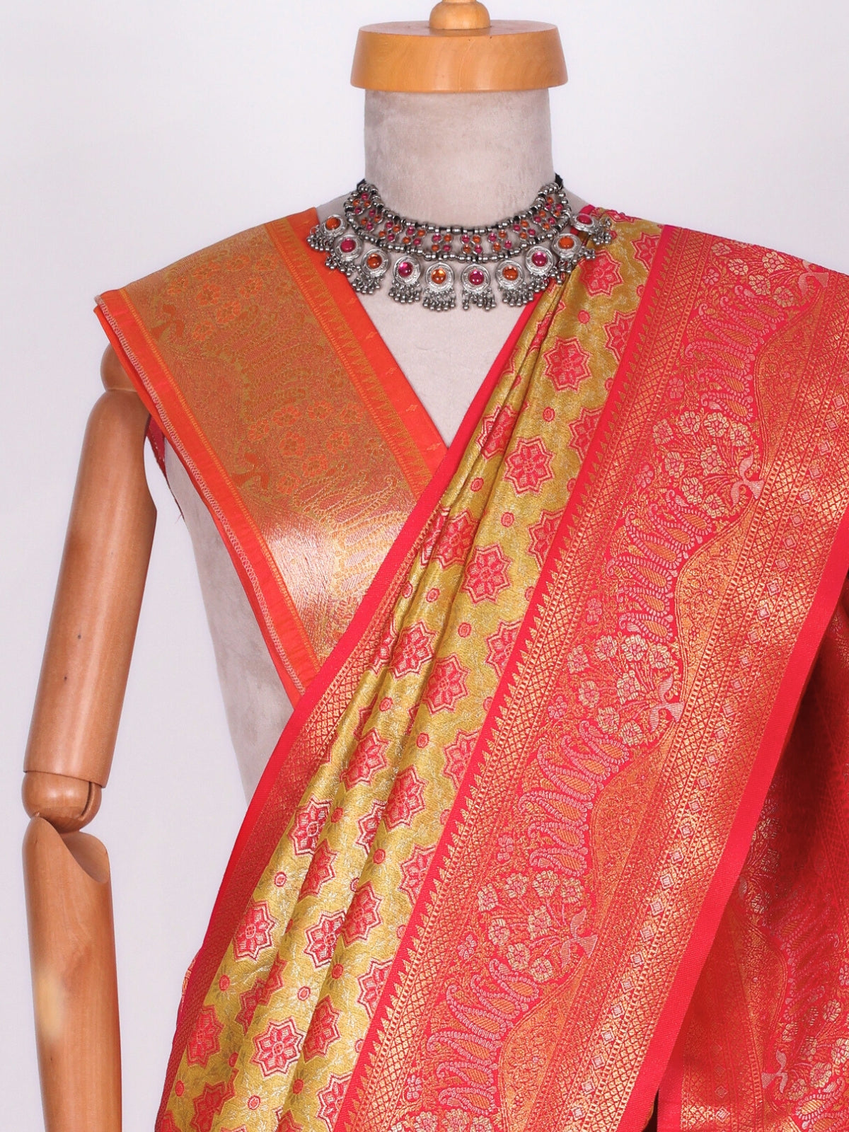 Yellow color Kanjivaram work Designer Saree BLS1003_Yellow