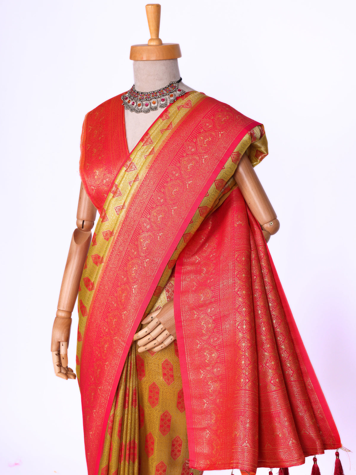 Yellow color Kanjivaram work Designer Saree BLS1010_Yellow