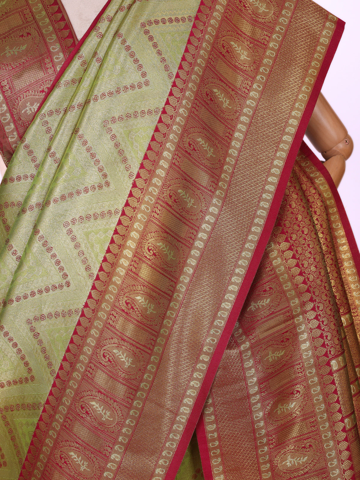 Parrot color Kanjivaram work Designer Saree BLS1008_Parrot