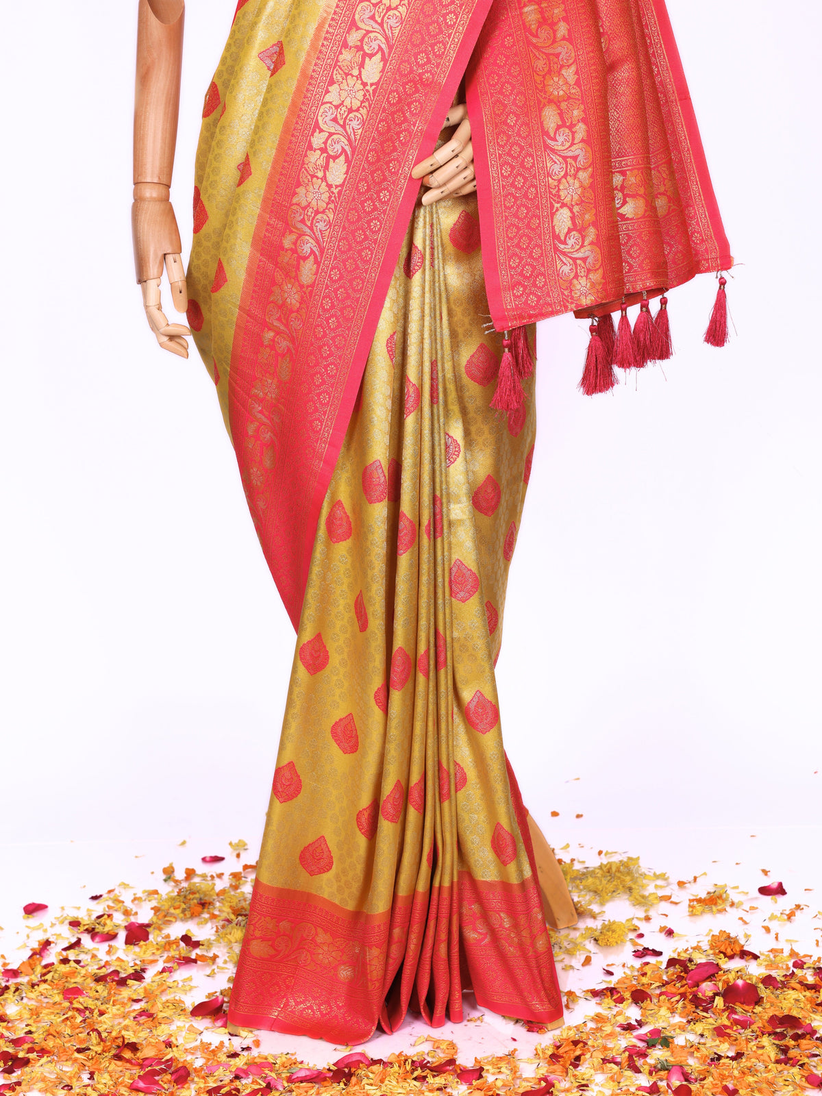 Yellow color Kanjivaram work Designer Saree BLS1007_Yellow