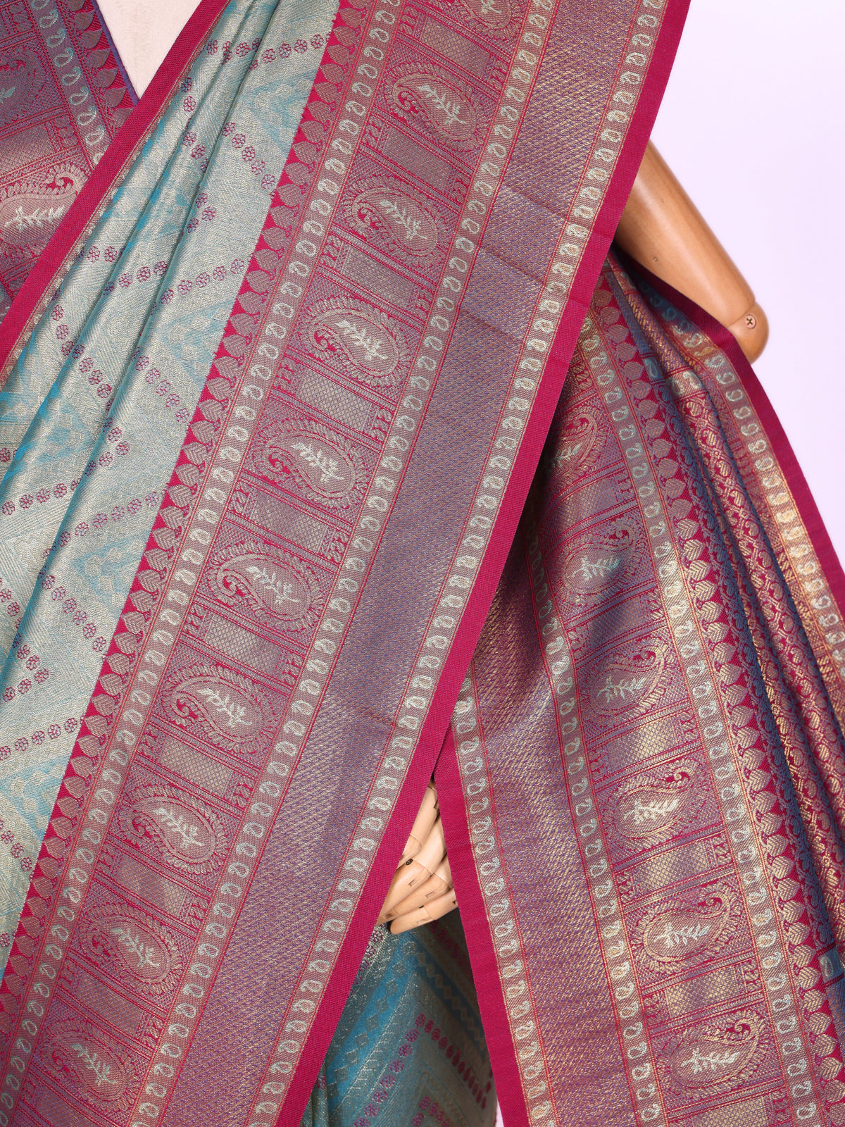 Skyblue color Kanjivaram work Designer Saree BLS1008_Skyblue