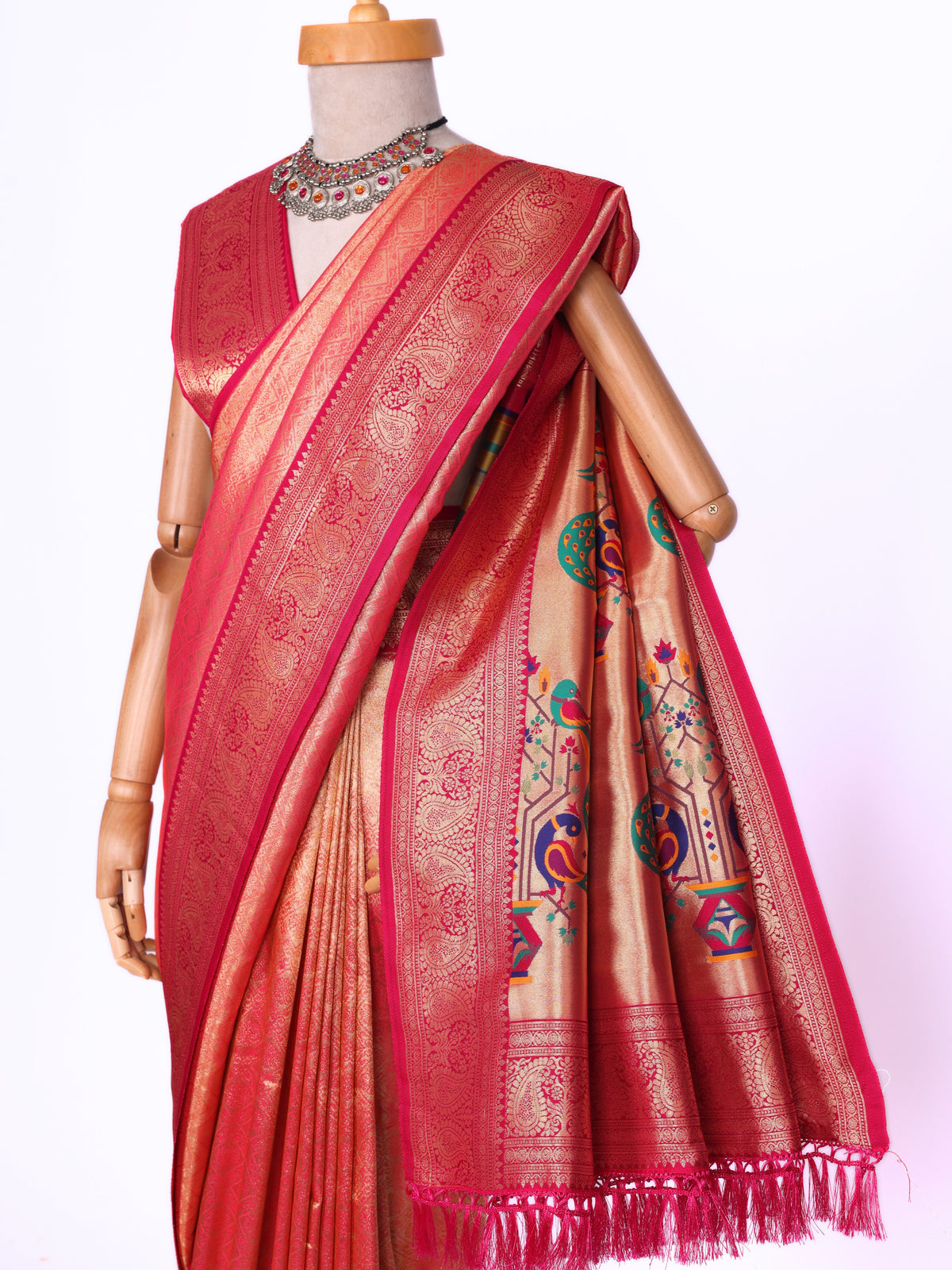 Pink color Kanjivaram work Designer Saree BLS1013_Pink
