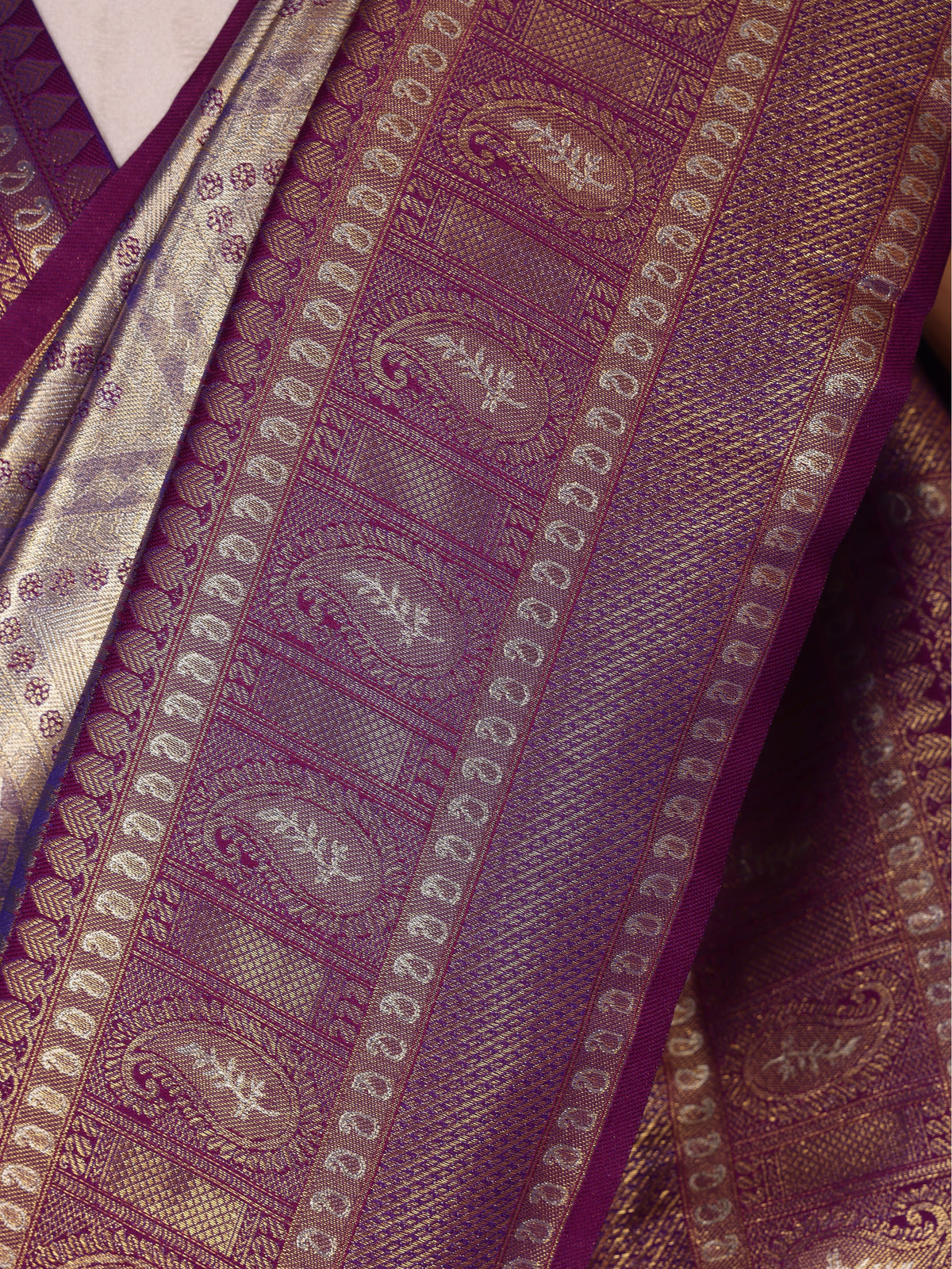 Purple color Kanjivaram work Designer Saree BLS1008_Purple