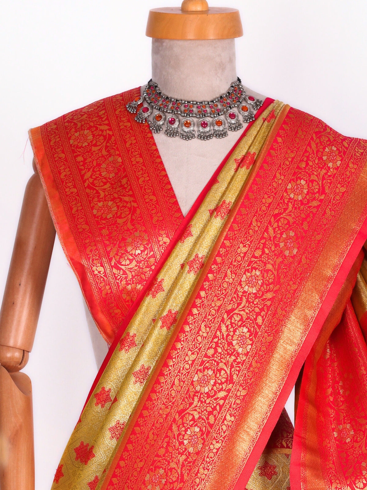 Yellow color Kanjivaram work Designer Saree BLS1004_Yellow