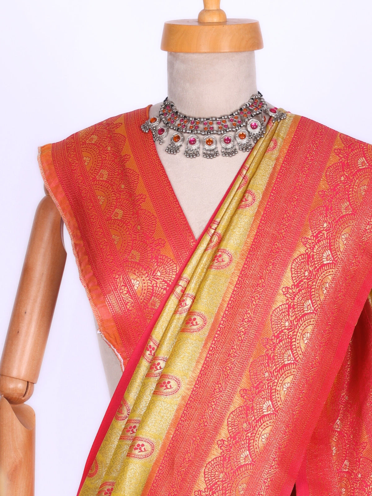 Yellow color Kanjivaram work Designer Saree BLS1002_Yellow