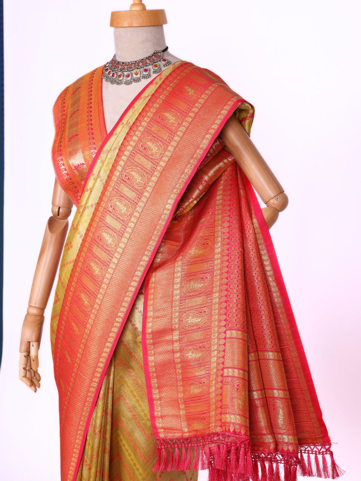 Yellow color Kanjivaram work Designer Saree BLS1008_Yellow