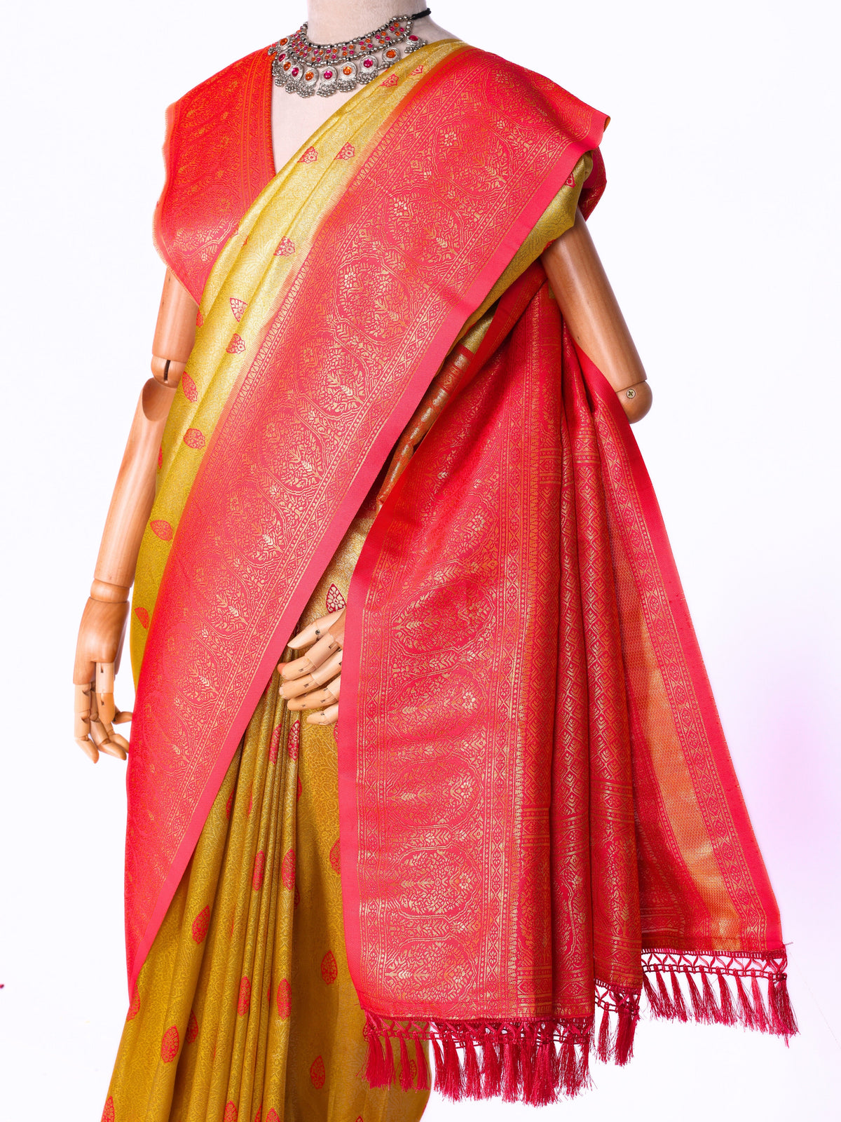 Yellow color Kanjivaram work Designer Saree BLS1011_Yellow
