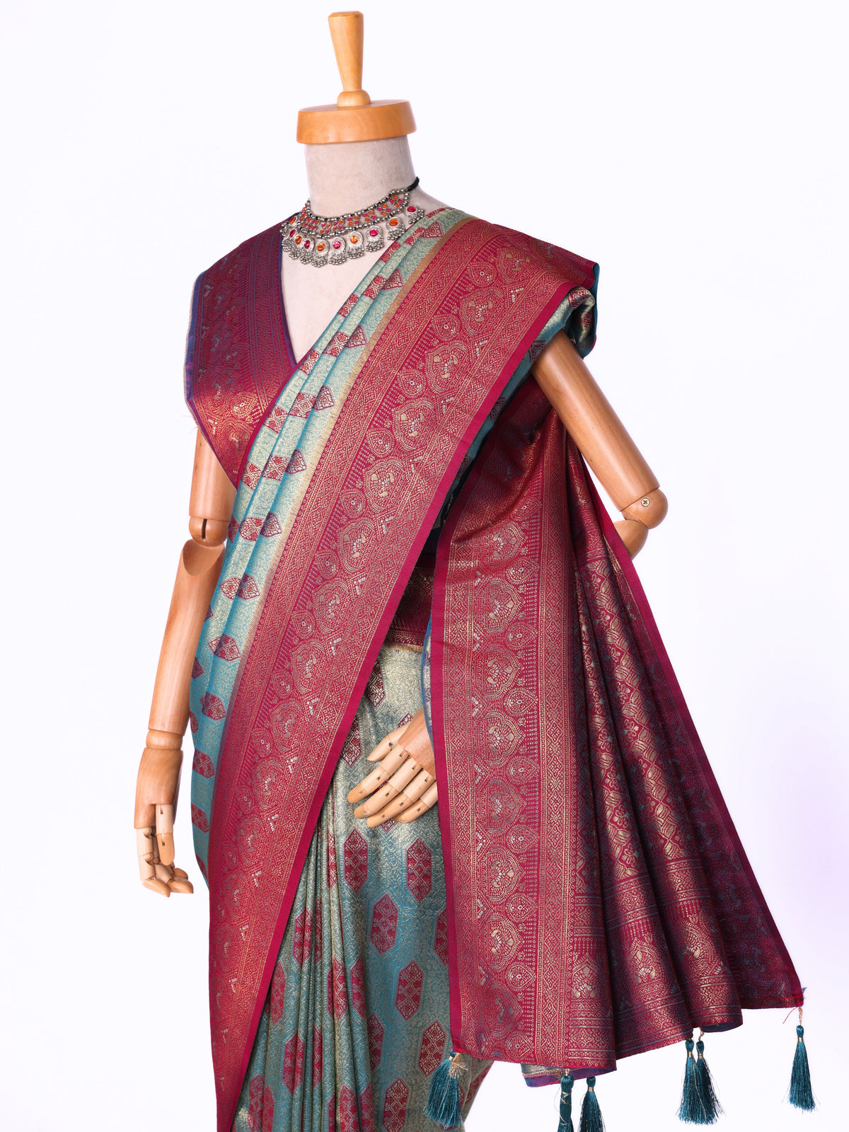 Skyblue color Kanjivaram work Designer Saree BLS1010_Skyblue