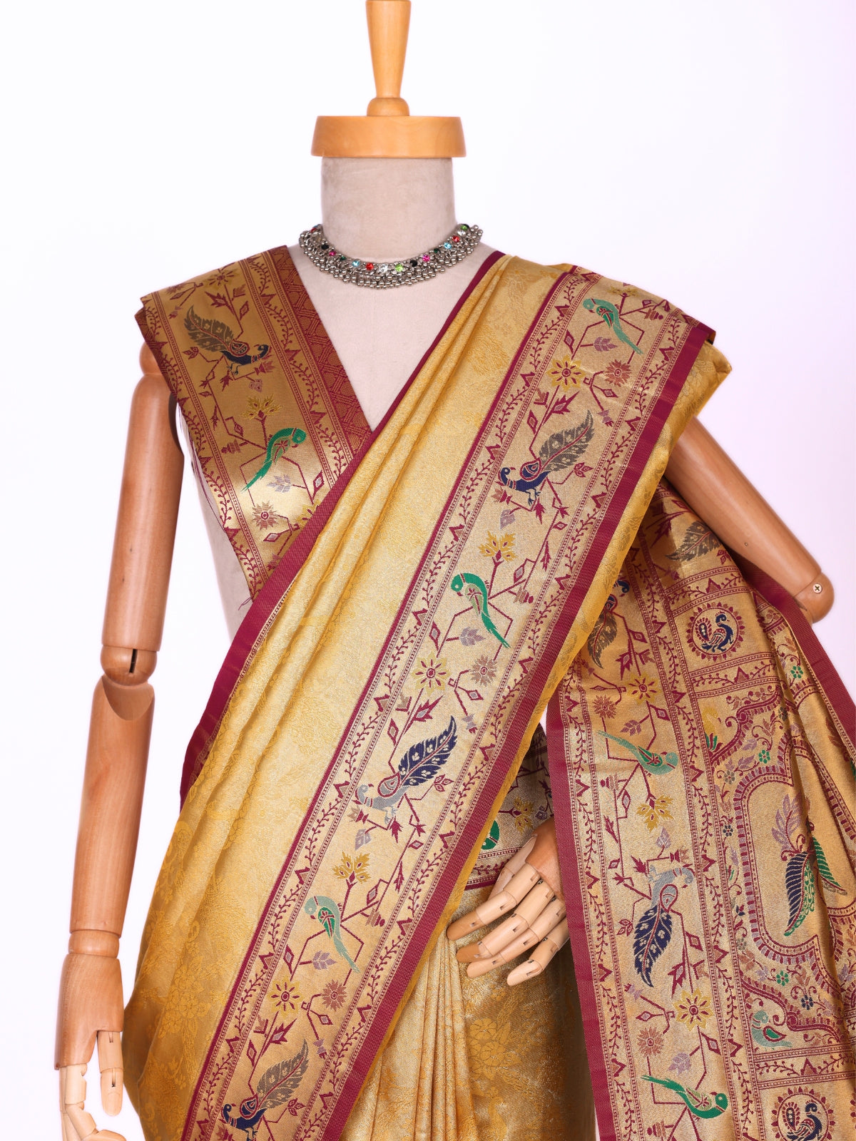 Yellow color Kanjivaram work Designer Saree BLS1006_Yellow