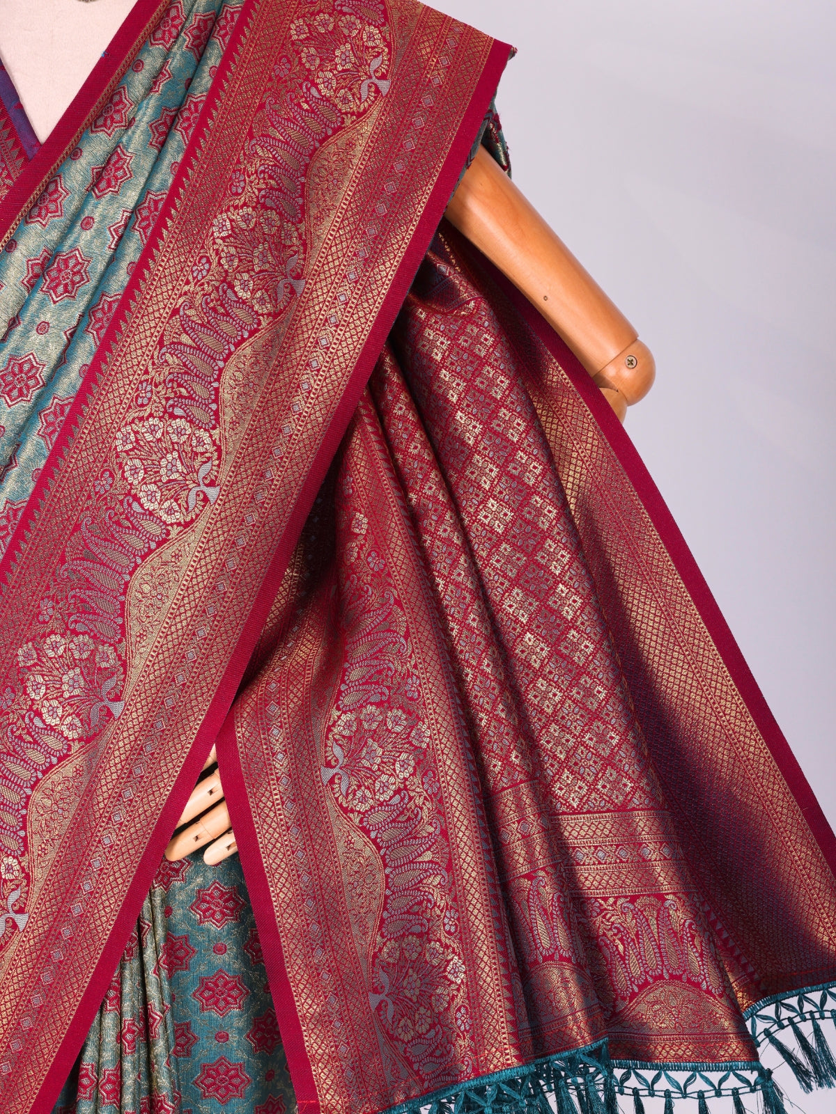 Skyblue color Kanjivaram work Designer Saree BLS1003_Skyblue