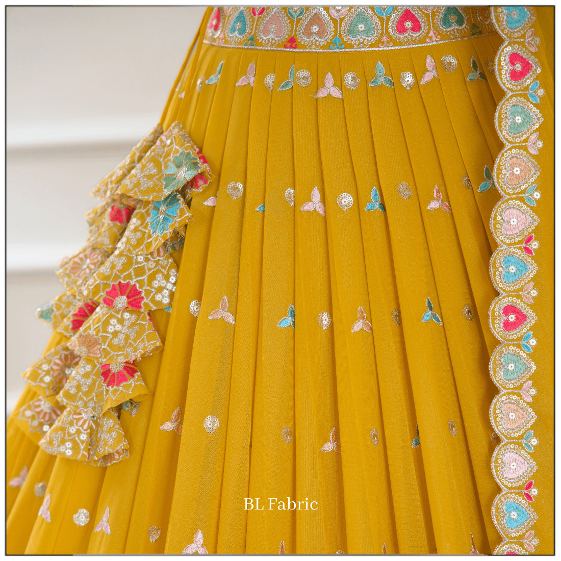 Yellow color Sequence Embroidery work Designer Lehenga Choli for Wedding Function BL1504
