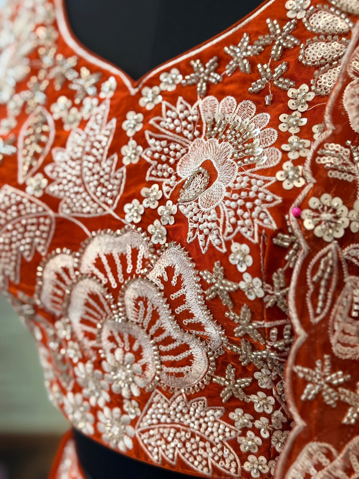 Orange color Designer Bids Embroidery work Lehenga choli BL1745