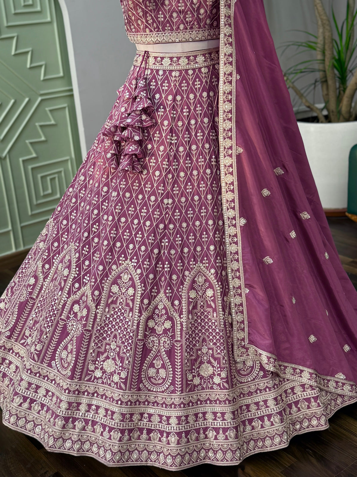 Light Purple color Sequence Embroidery work Designer Lehenga Choli BL1633