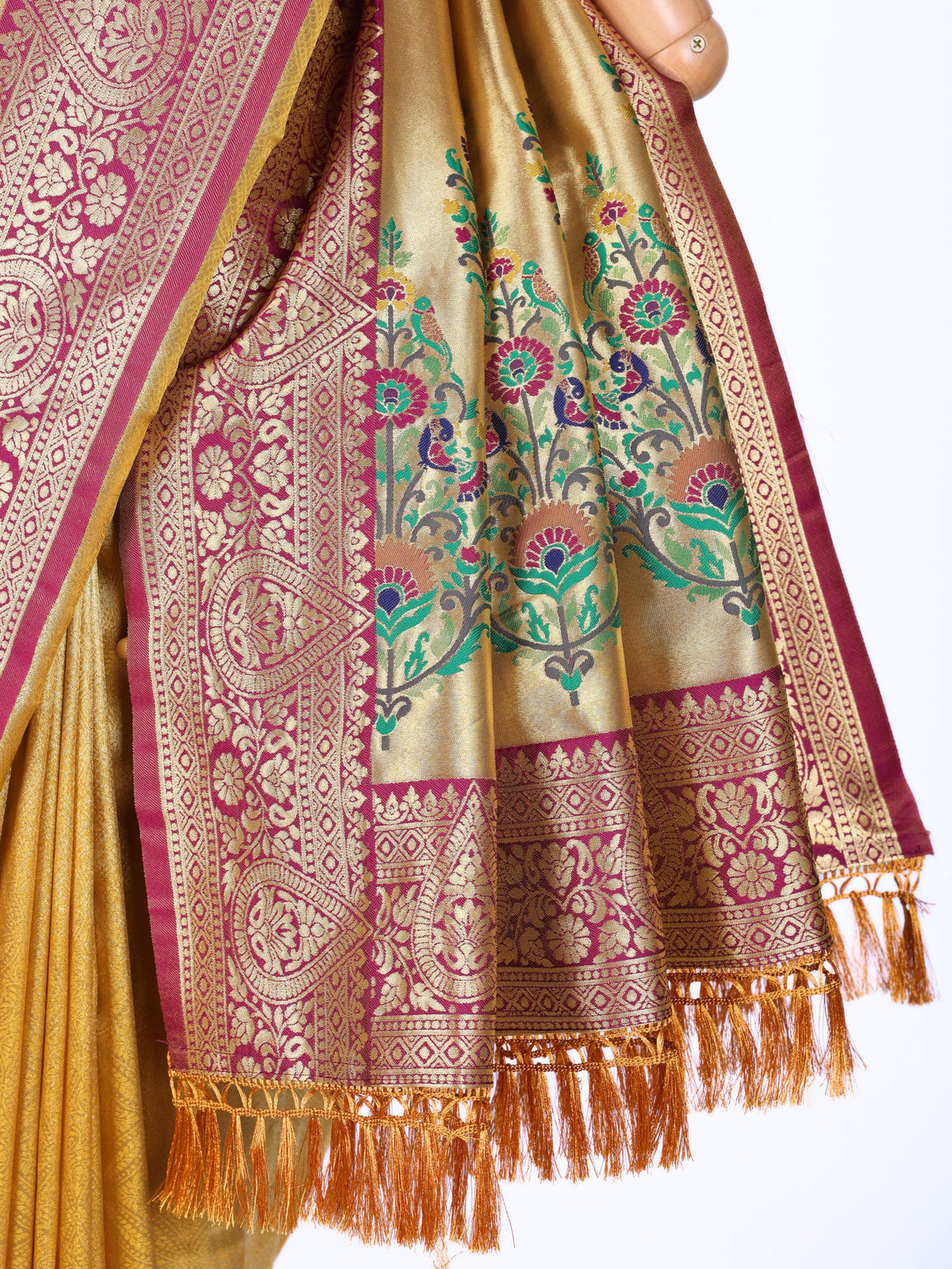 Yellow color Kanjivaram work Designer Saree BLS1017_Yellow
