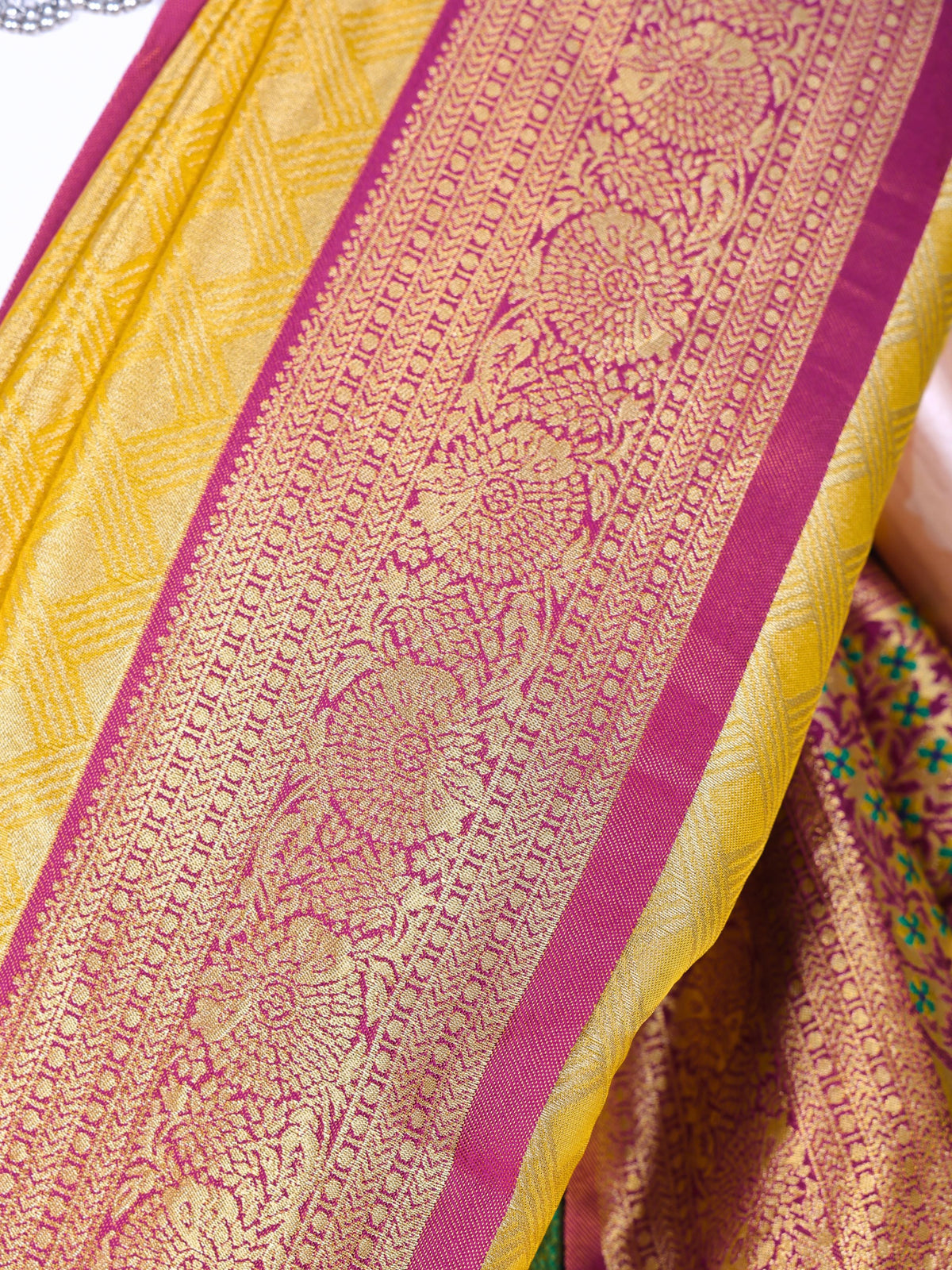 Yellow color Kanjivaram work Designer Saree BLS1016_Yellow