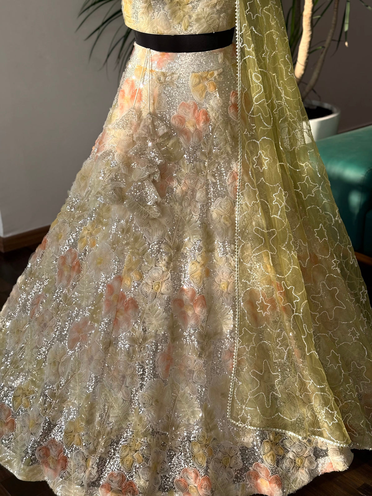 White color Fancy Fabric with Bids work Designer Lehenga Choli BL1638