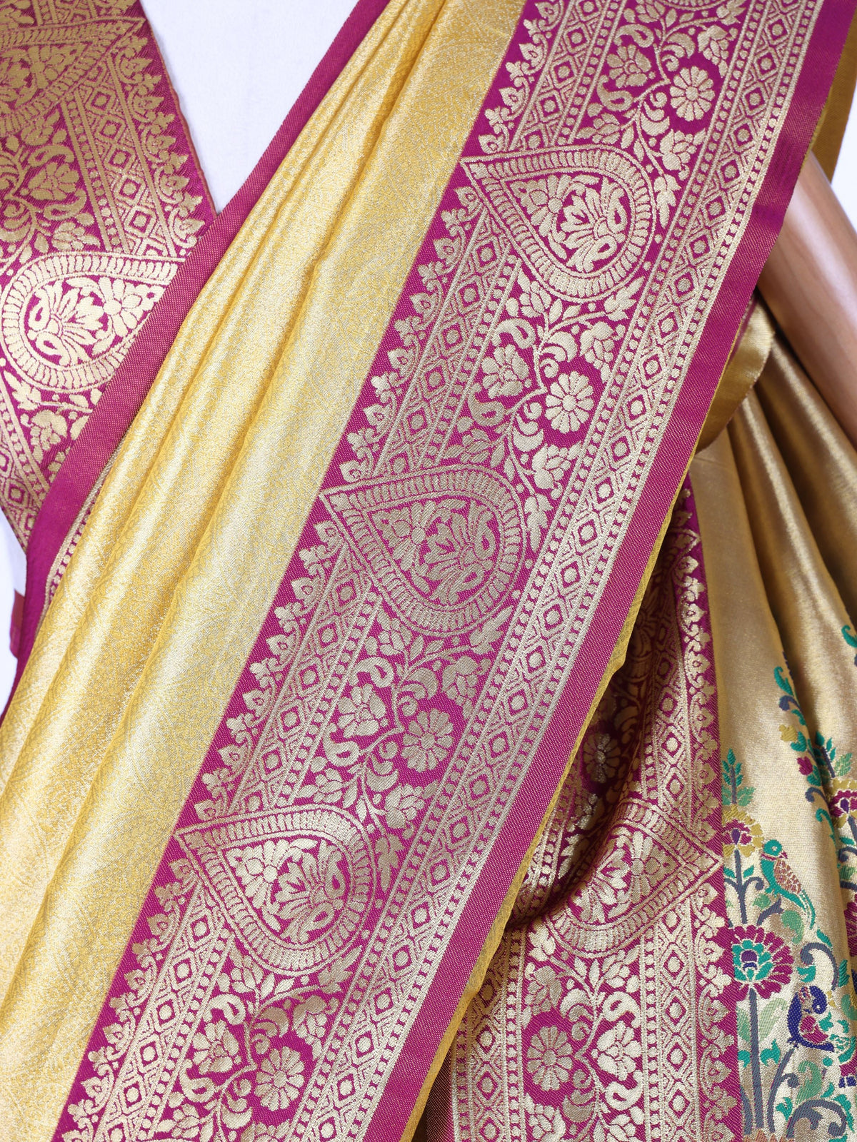 Yellow color Kanjivaram work Designer Saree BLS1017_Yellow