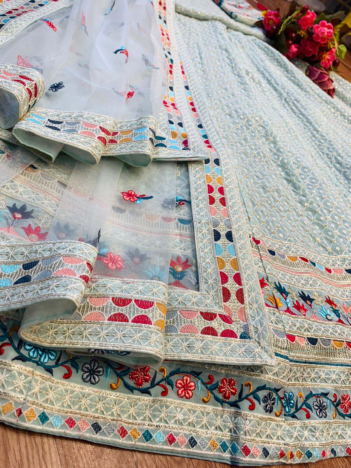 Skyblue color Designer Lehenga choli for Wedding & Engagement Function BL1163