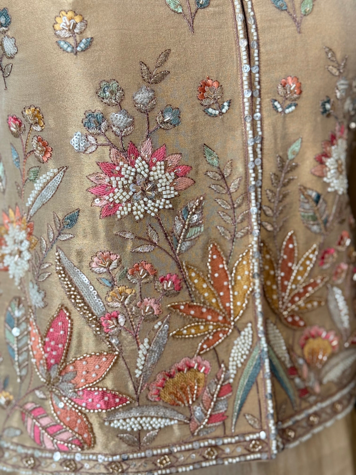Golden color Bids Embroidery work Sharara set BLS107