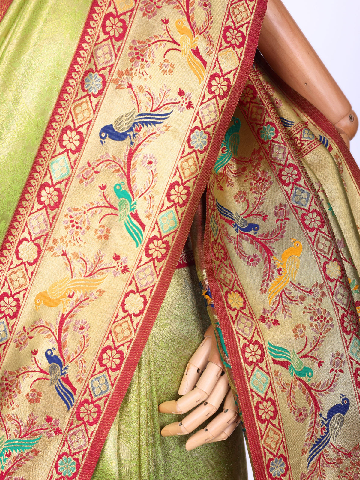 Parrot color Kanjivaram work Designer Saree BLS1014_Parrot