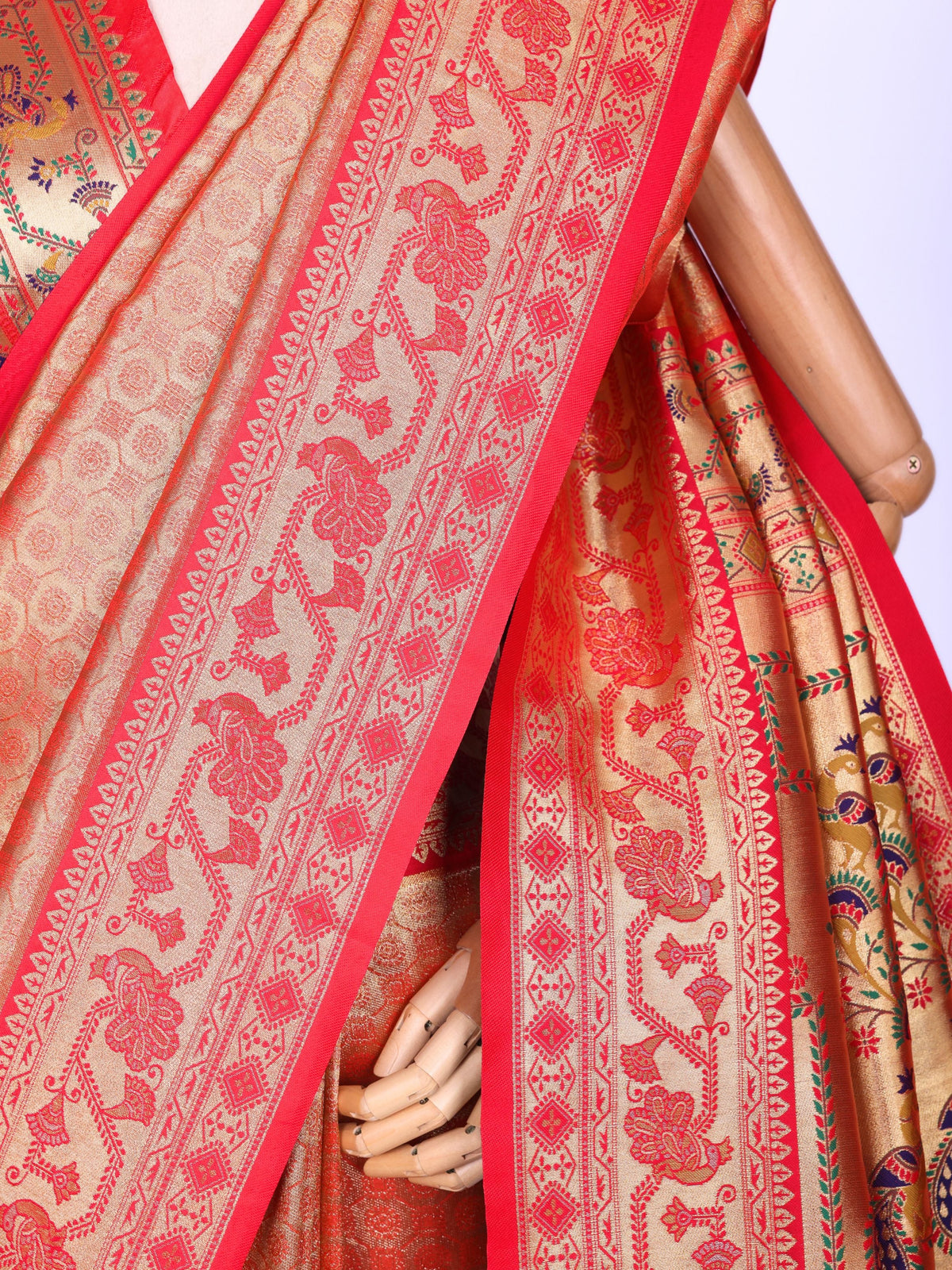 Red color Kanjivaram work Designer Saree BLS1015_Red