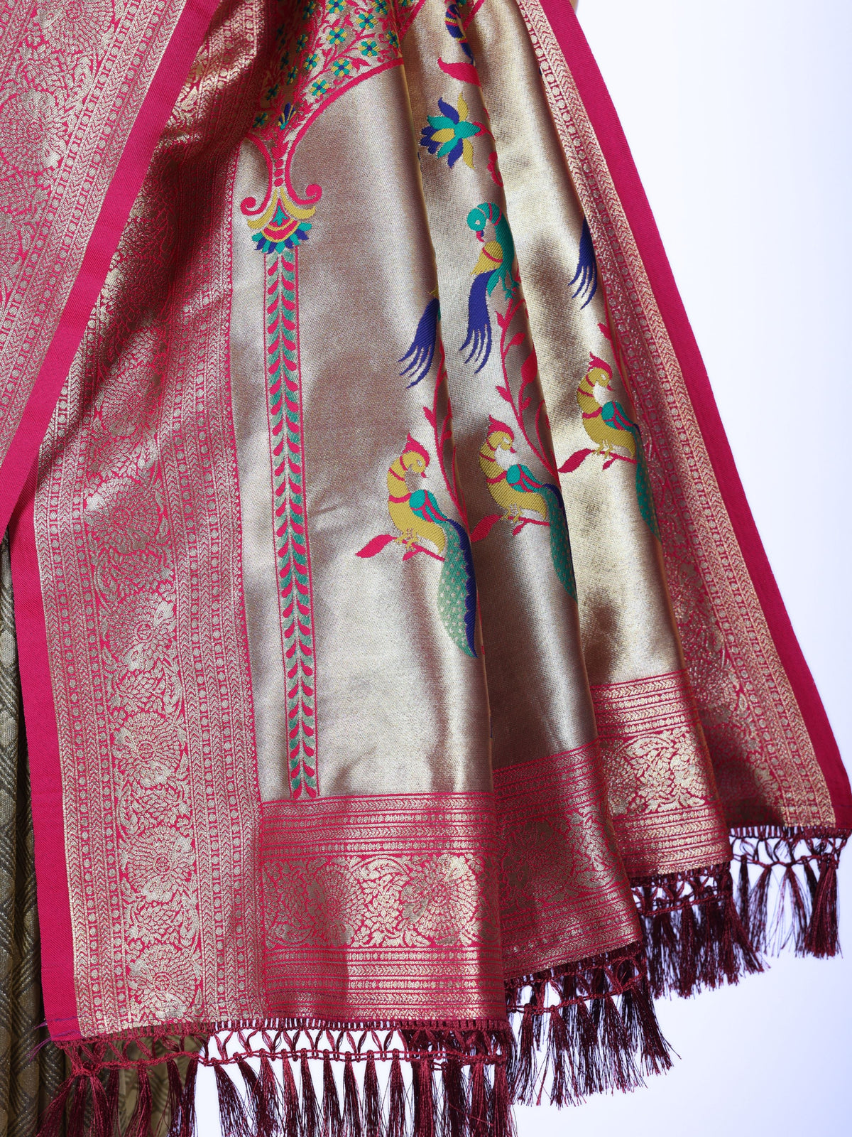 Maroon color Kanjivaram work Designer Saree BLS1016_Maroon