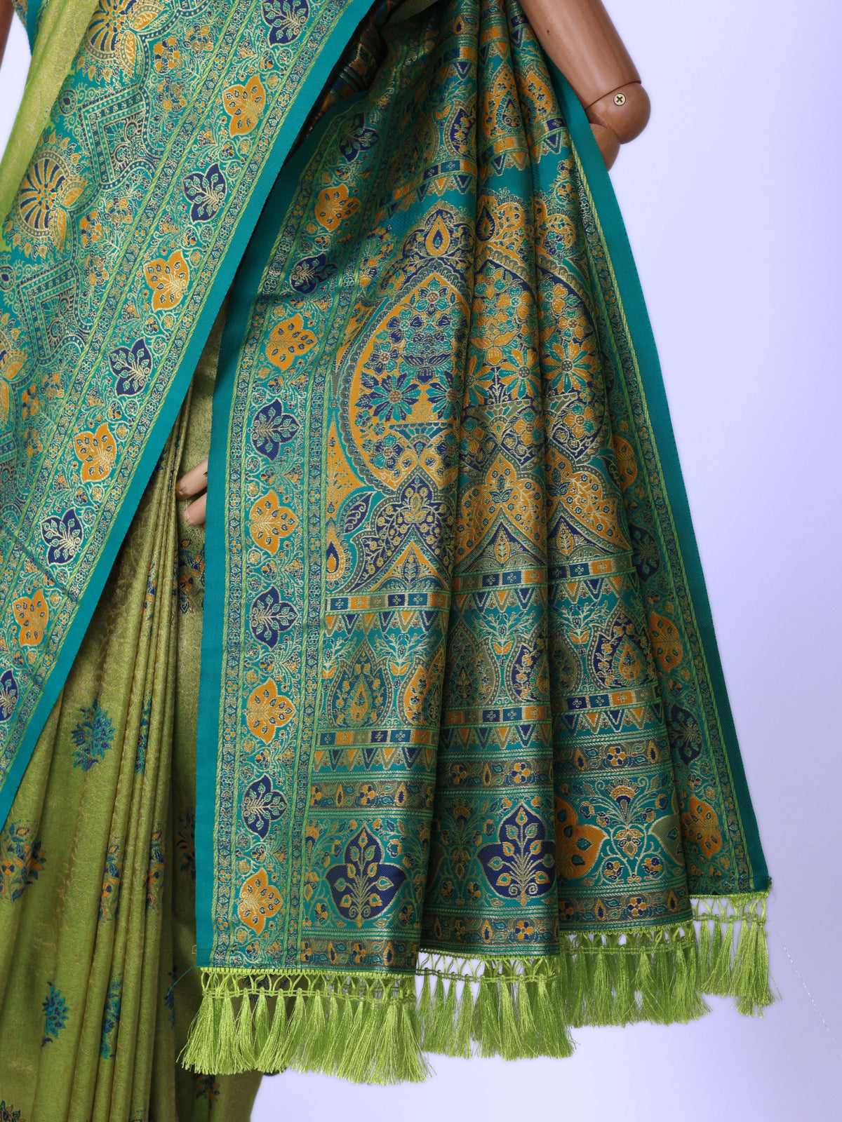 Parrot color Kanjivaram work Designer Saree BLS1019_Parrot