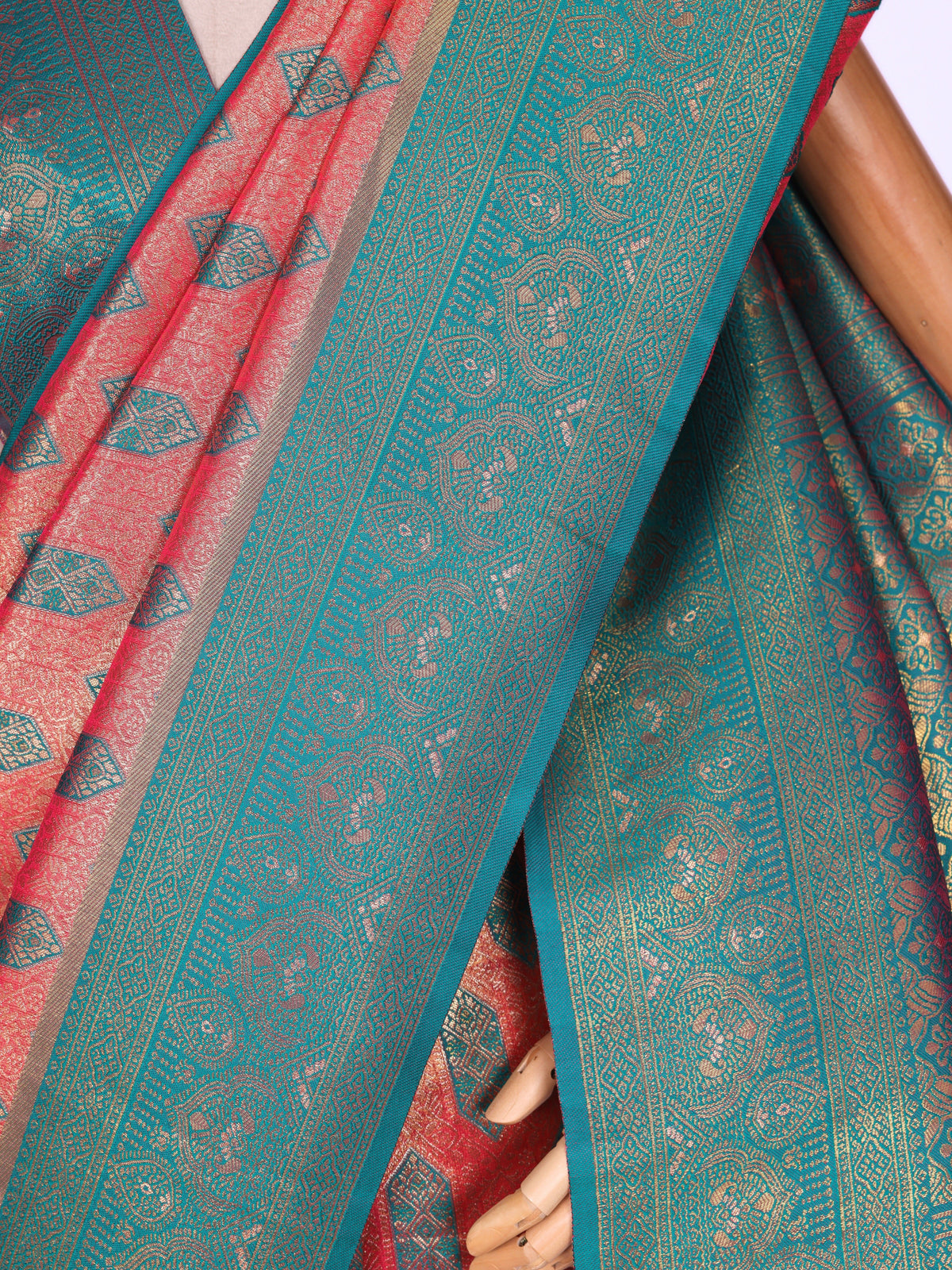 Peach color Kanjivaram work Designer Saree BLS1010_Peach