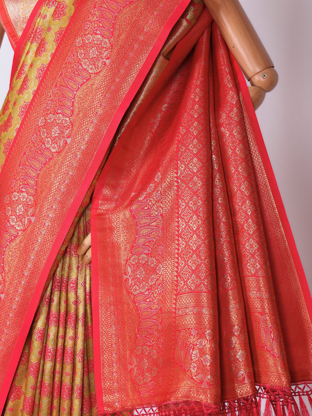 Yellow color Kanjivaram work Designer Saree BLS1003_Yellow