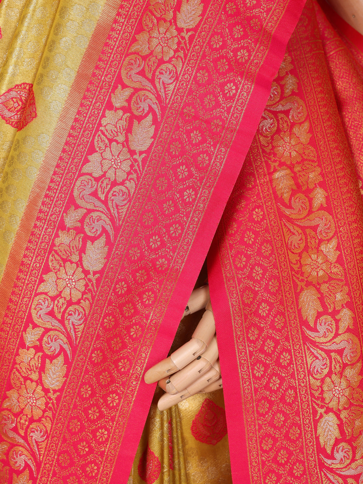Yellow color Kanjivaram work Designer Saree BLS1007_Yellow