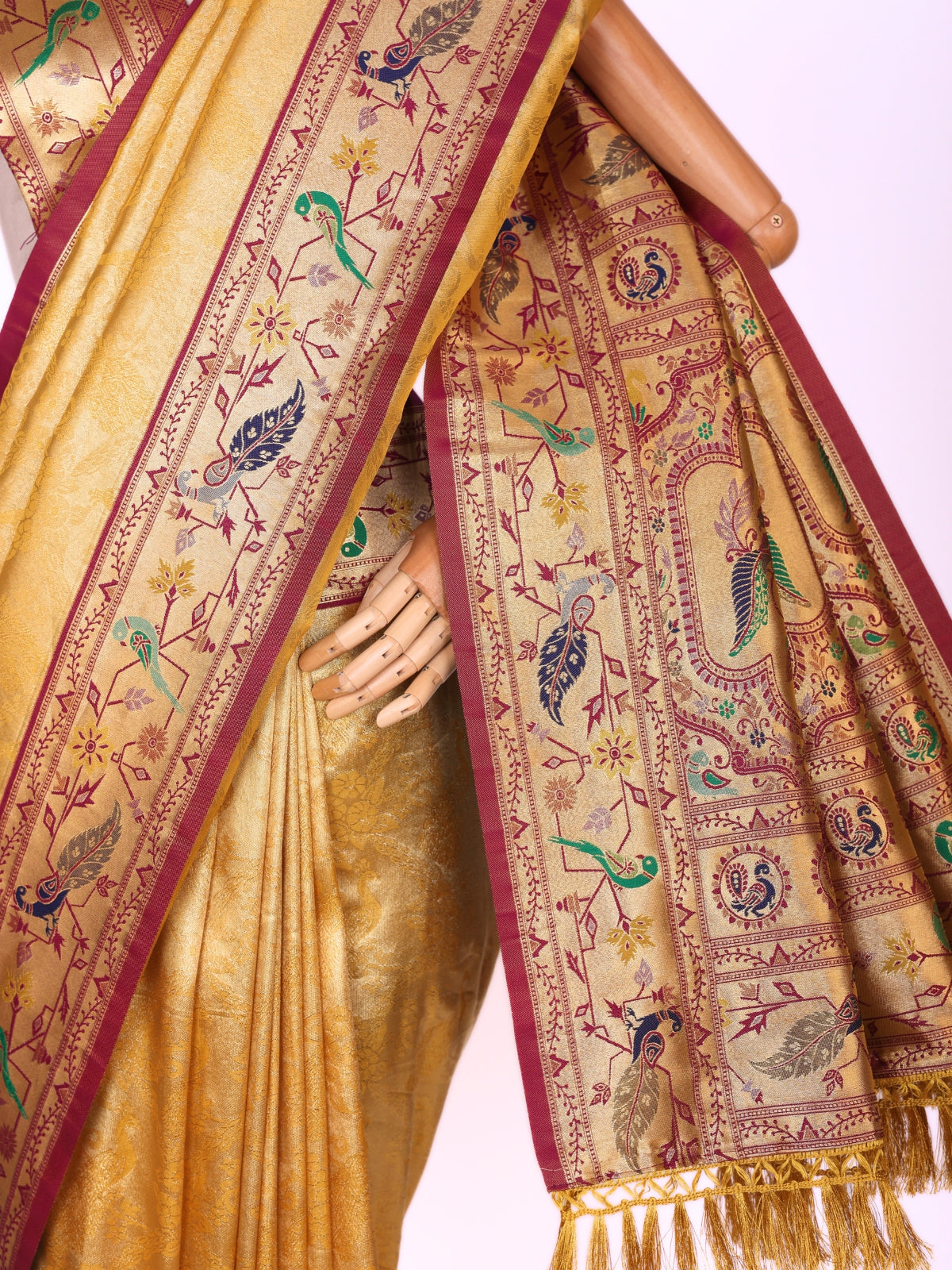 Yellow color Kanjivaram work Designer Saree BLS1006_Yellow