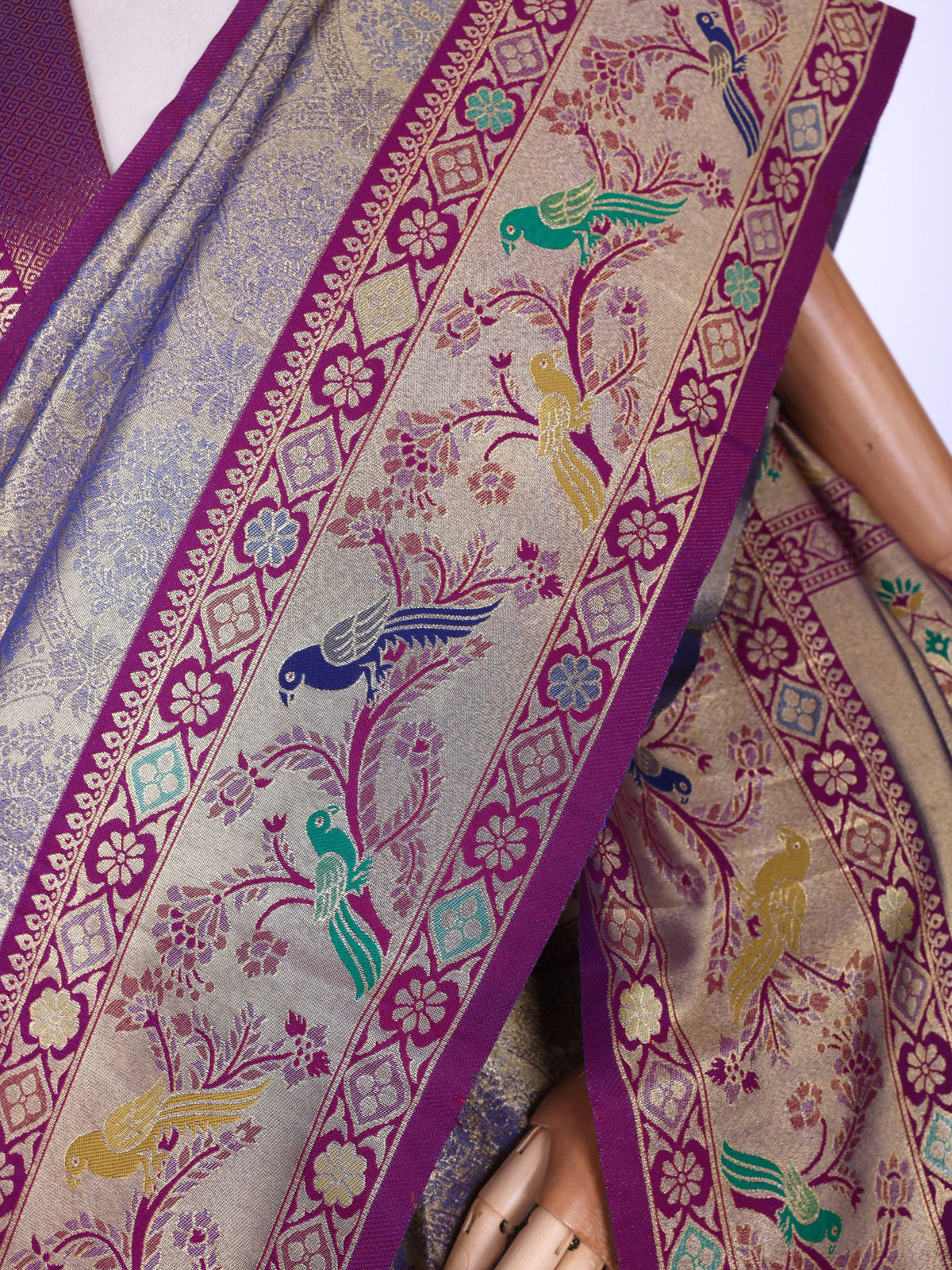 Purple color Kanjivaram work Designer Saree BLS1014_Purple