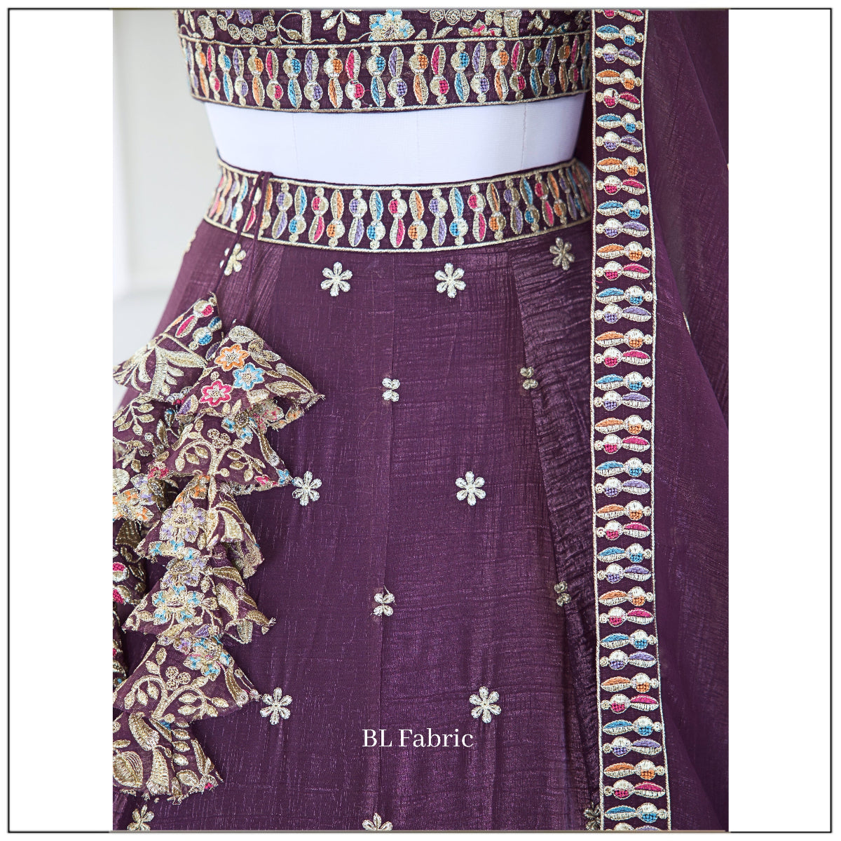 Rosy Purple color Sequence Thread Embroidery work Designer Lehenga Choli for Any Function BL1515