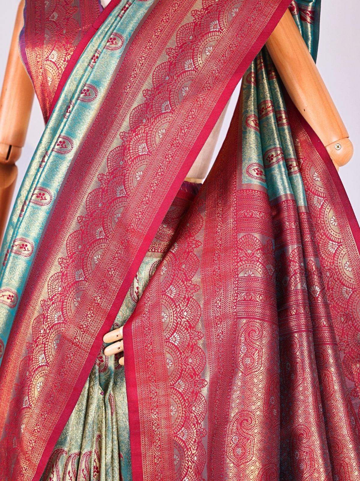 Skyblue color Kanjivaram work Designer Saree BLS1002_Skyblue