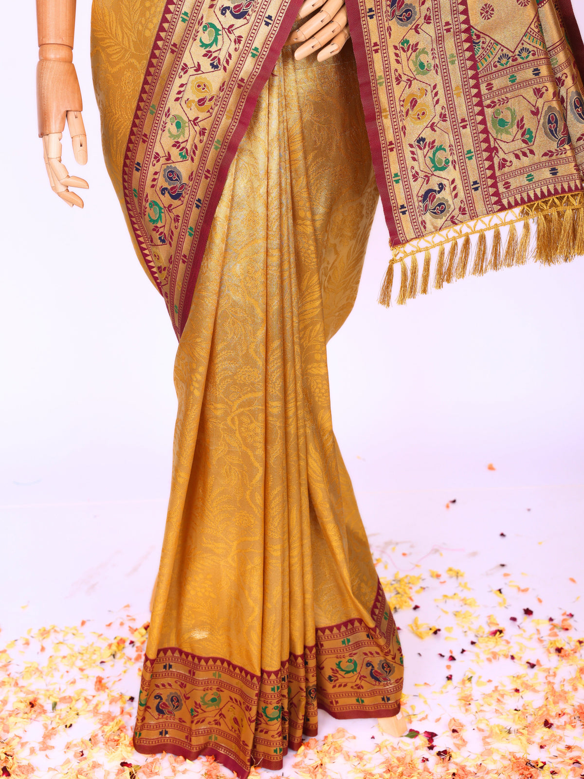 Yellow color Kanjivaram work Designer Saree BLS1005_yellow