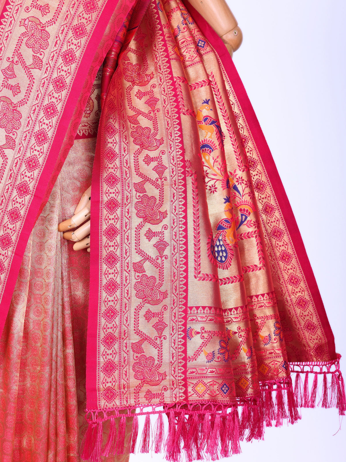 Pink color Kanjivaram work Designer Saree BLS1015_Pink