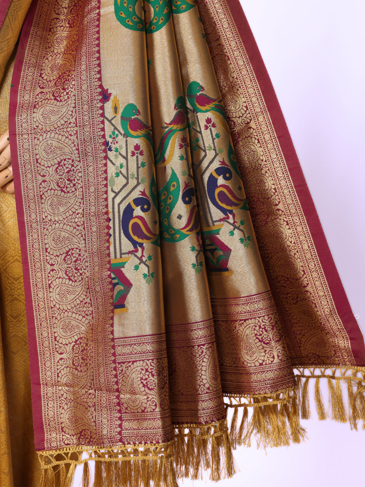 Yellow color Kanjivaram work Designer Saree BLS1013_Yellow