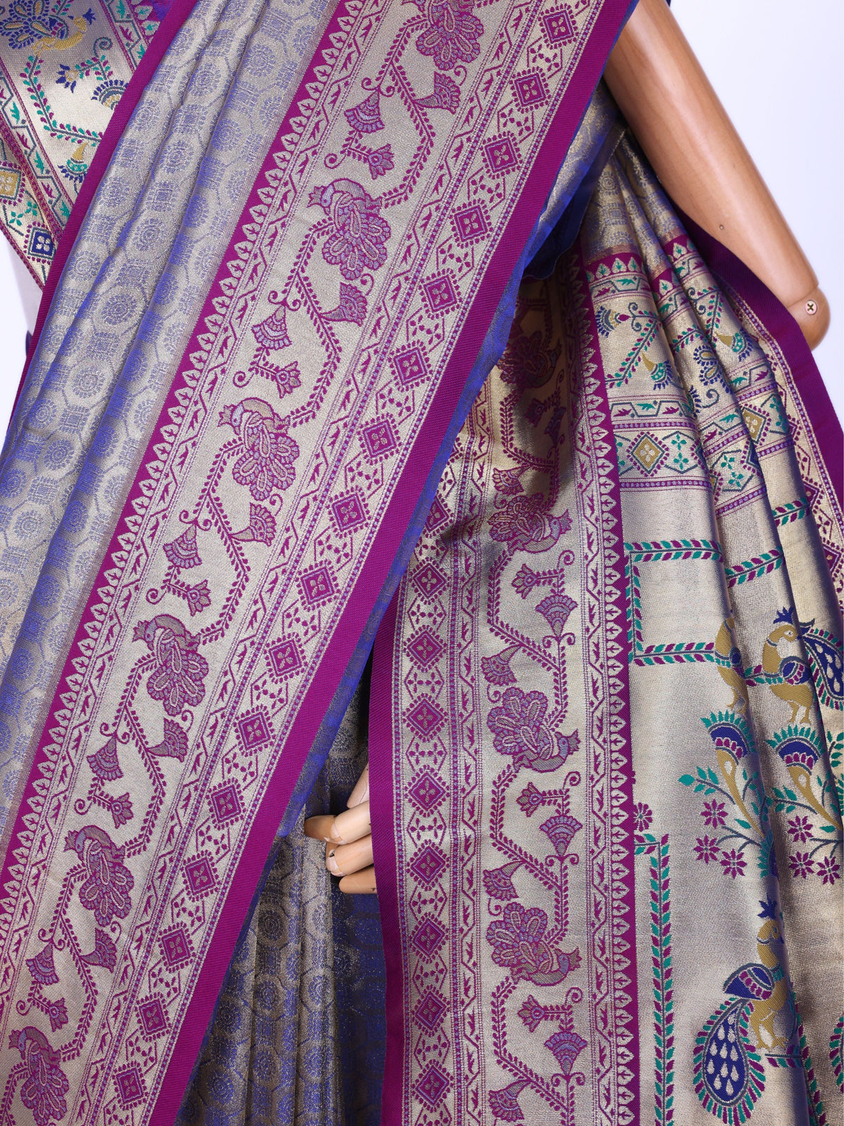Purple color Kanjivaram work Designer Saree BLS1015_Purple
