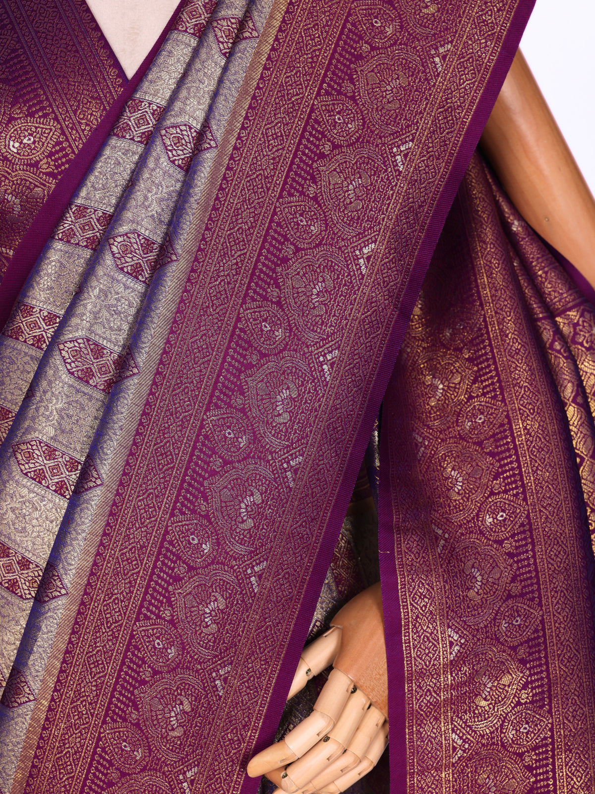 Purple color Kanjivaram work Designer Saree BLS1010_Purple