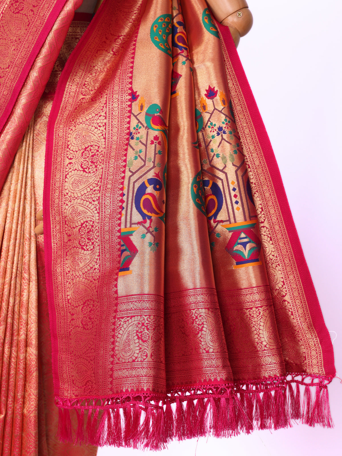 Pink color Kanjivaram work Designer Saree BLS1013_Pink