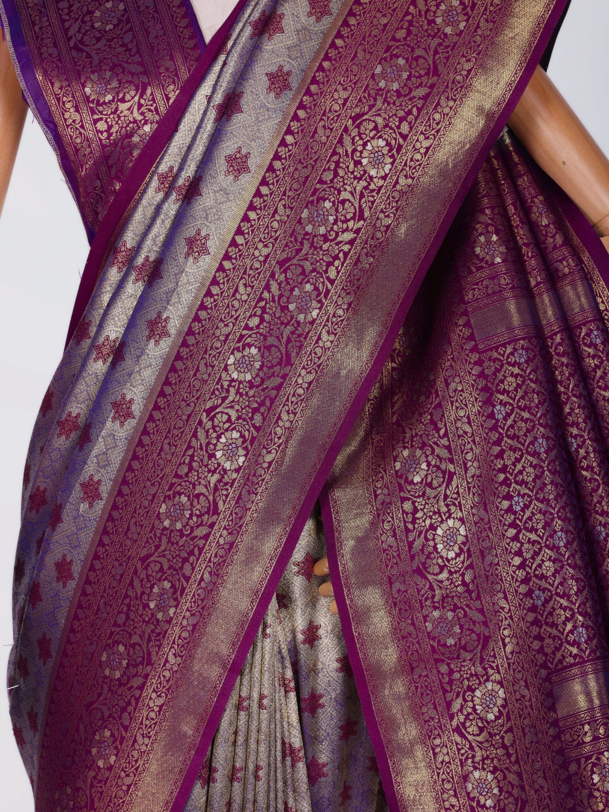 Purple color Kanjivaram work Designer Saree BLS1004_Purple