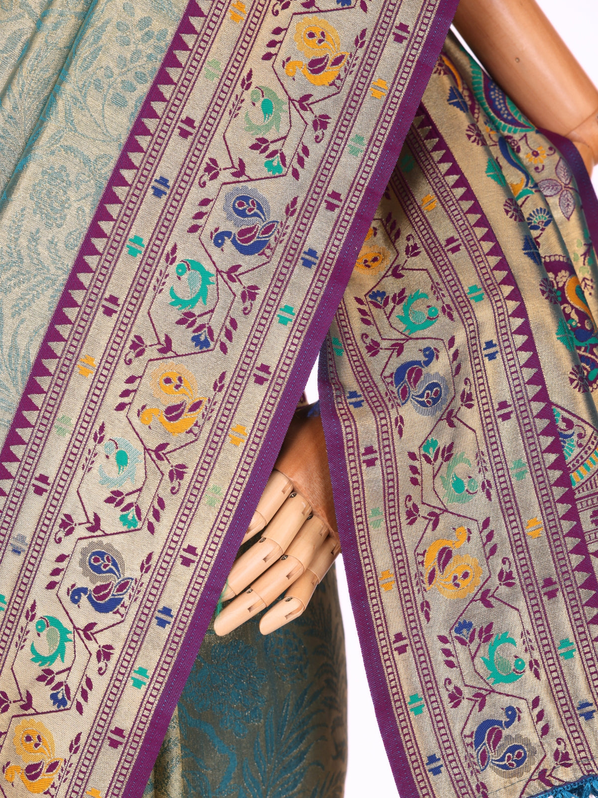 Skyblue color Kanjivaram work Designer Saree BLS1005_Skyblue